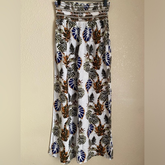 Dahui Hawaii Women's Tropical Leaf Print Wide Leg Pant - Picture 1 of 7